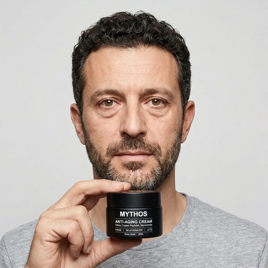 Test participant with the product