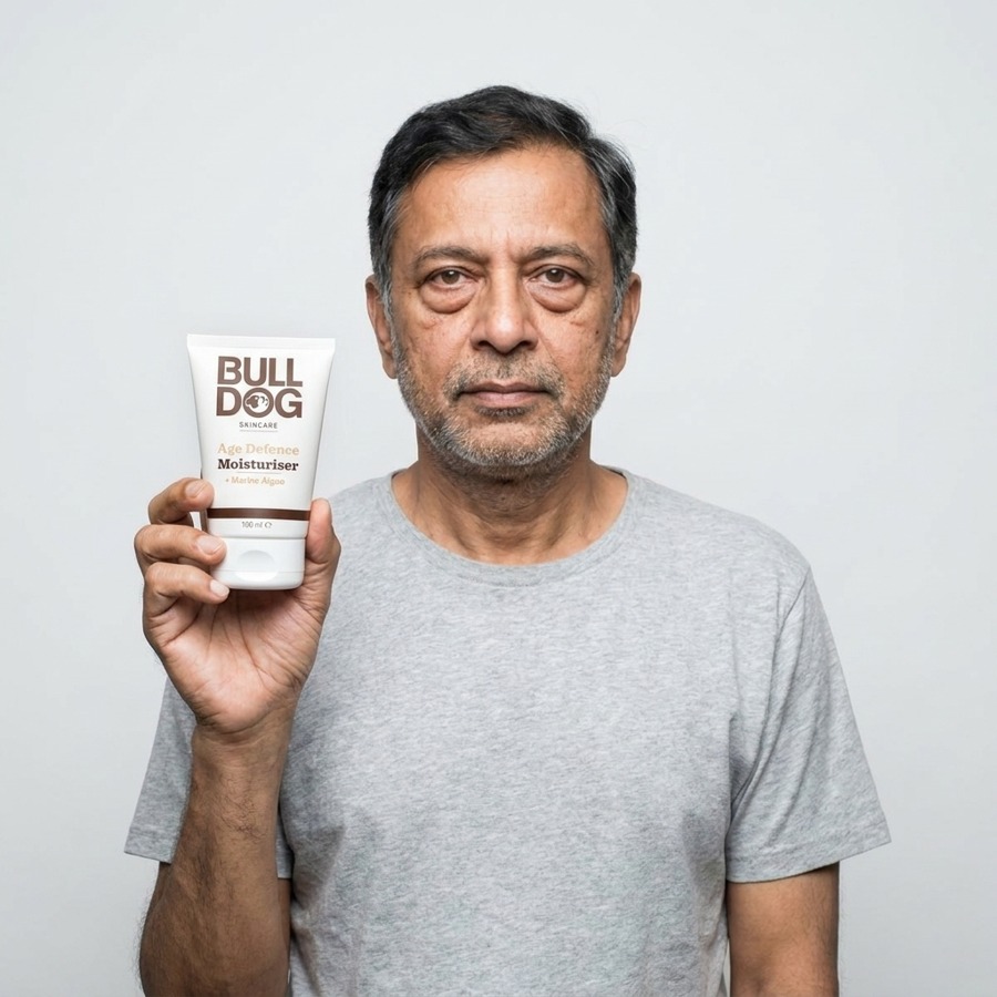 Test participant with the product