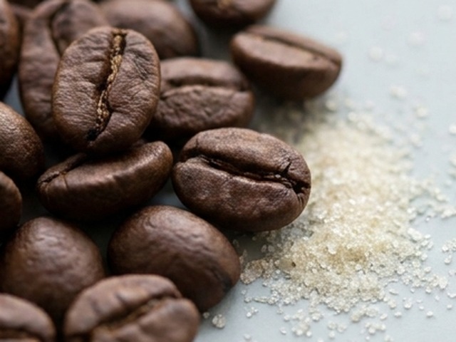 Coffee beans and caffeine powder