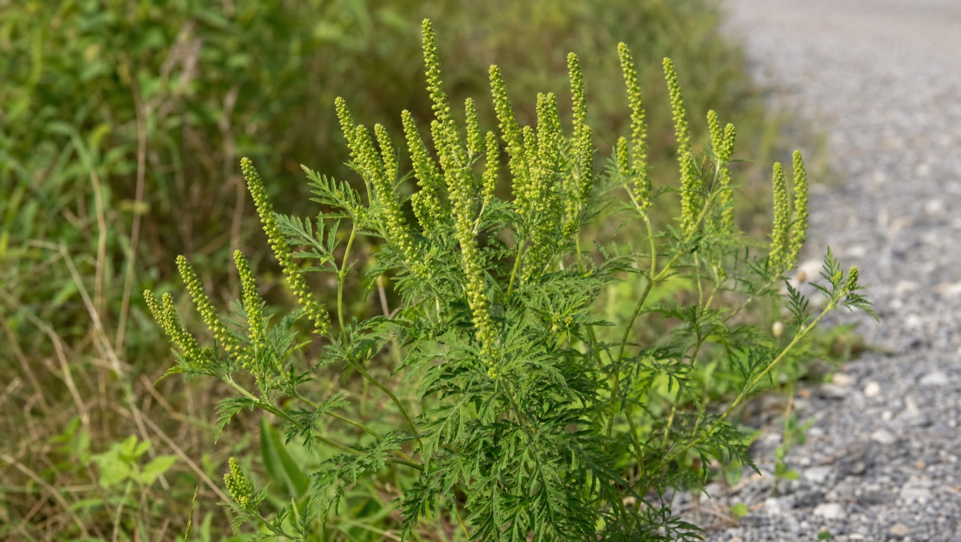 Ambrosia artemisiifolia am Wegrand