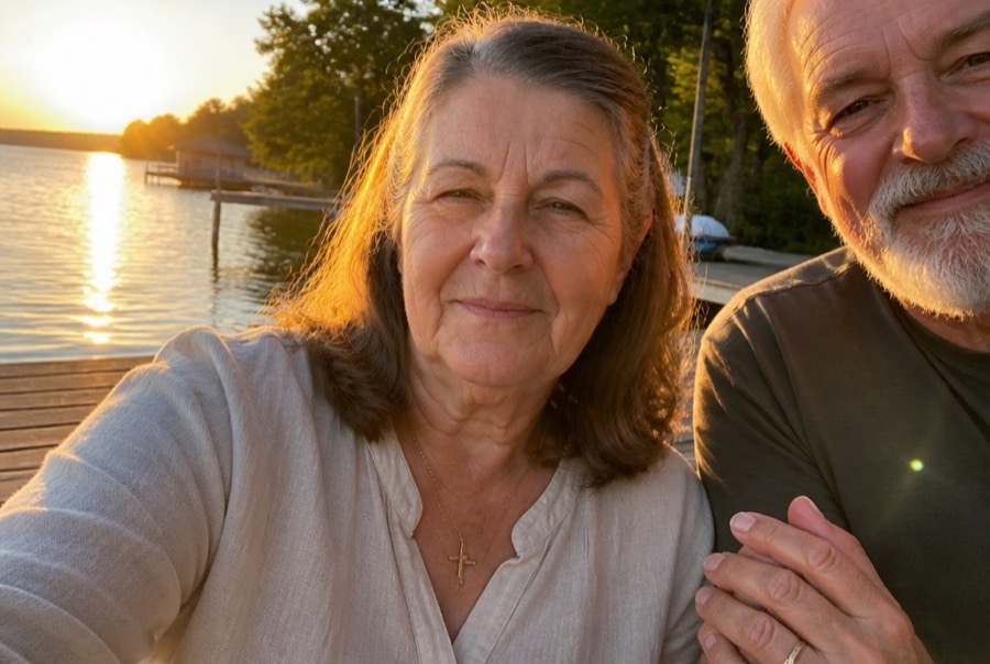 At the lake with Dale