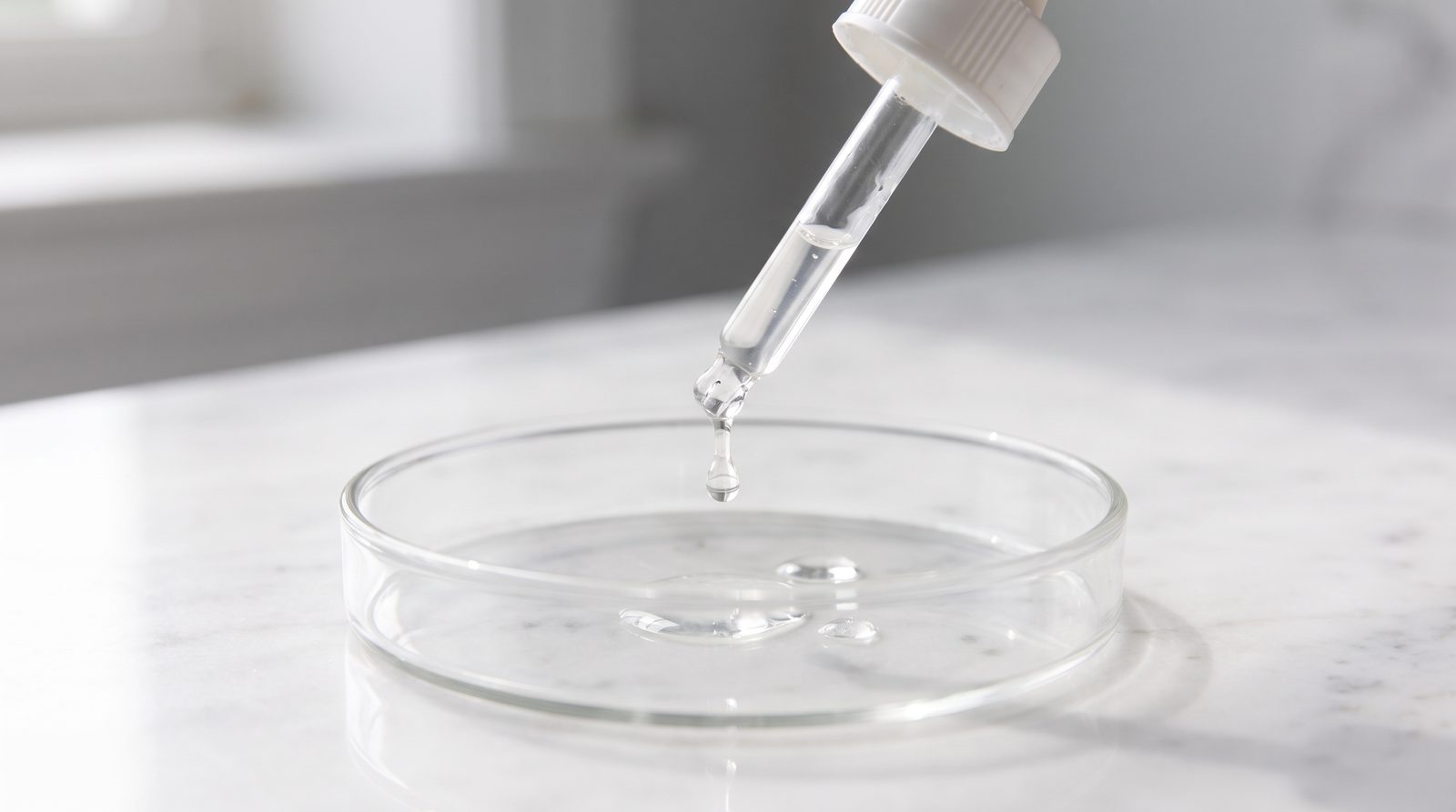 Maelove Glow Maker dropper with a drop falling into a petri dish